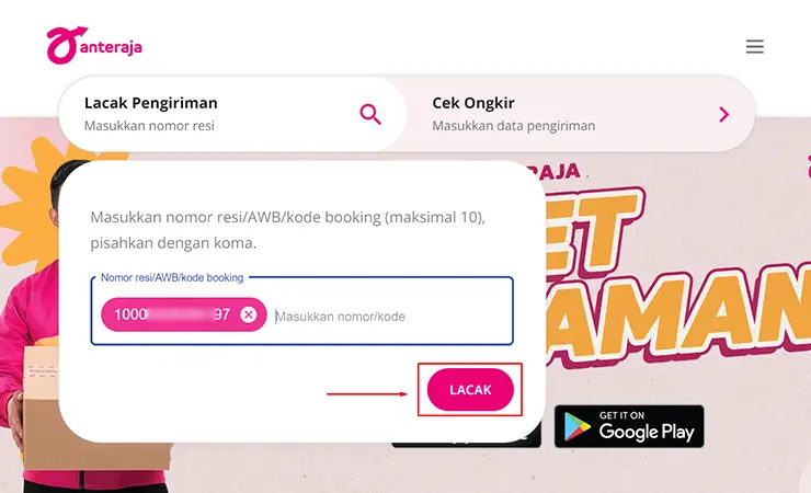 Lacak Resi Anteraja Reguler