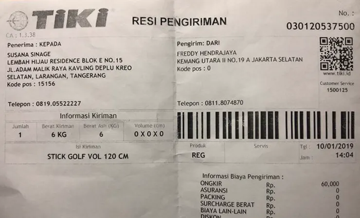 Siapkan Nomor Resi