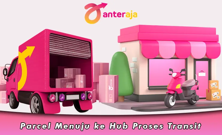 Parcel Menuju ke Hub Proses Transit, Arti di Pengiriman Ant