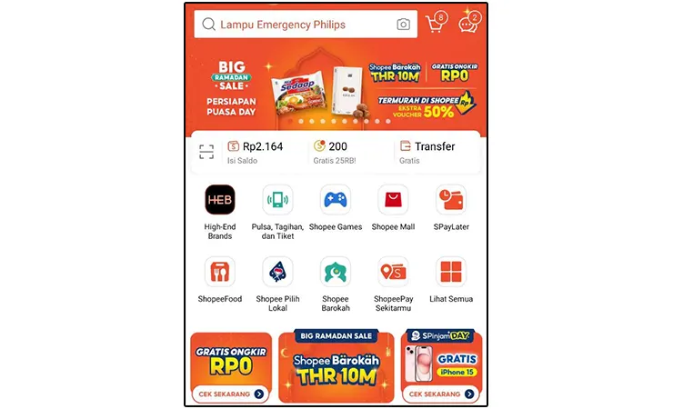 Buka Aplikasi Shopee untuk Hapus Riwayat Pesanan