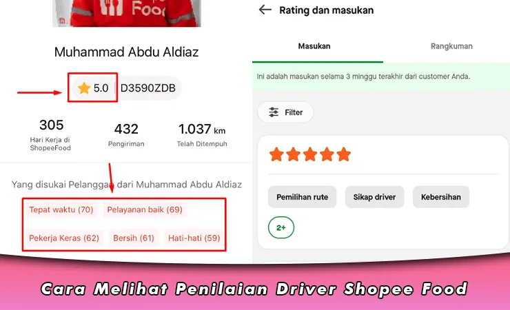 Cara Melihat Penilaian Driver Shopee Food