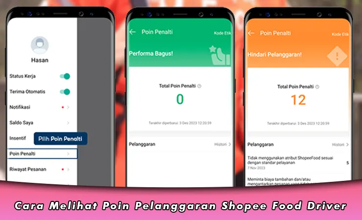 Cara Melihat Poin Pelanggaran Shopee Food Driver