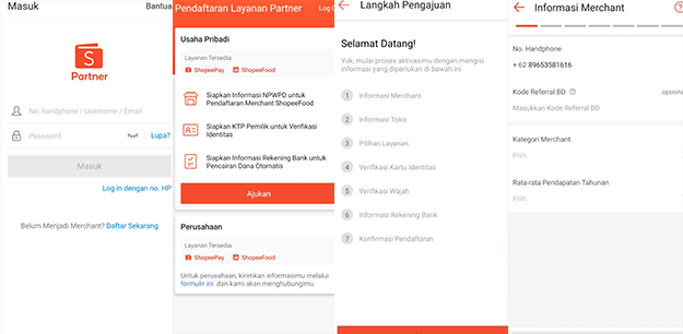 Daftar merchant shopee food lewat aplikasi shopee partner