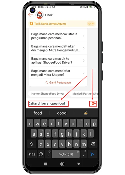 Ketik Daftar Driver Shopee Food