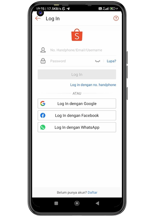 Login Akun Shopee