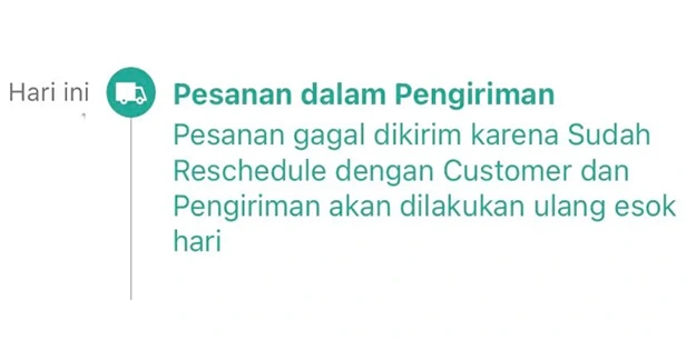 Paket Gagal Dikirim sudah Reschedule dengan Customer Artinya